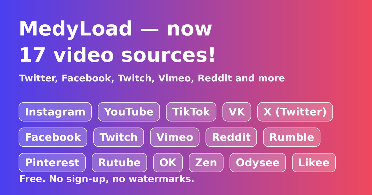 MedyLoad — 17 sources vidéo